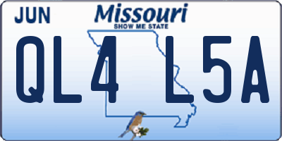 MO license plate QL4L5A