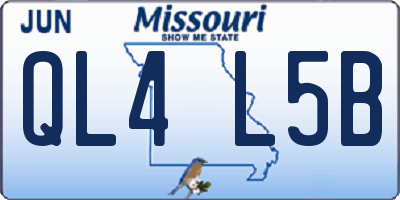 MO license plate QL4L5B