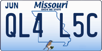 MO license plate QL4L5C