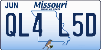 MO license plate QL4L5D