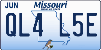 MO license plate QL4L5E