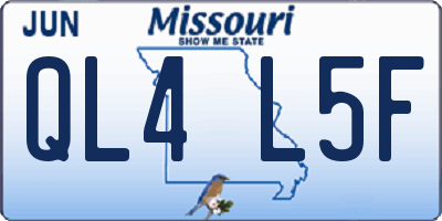 MO license plate QL4L5F