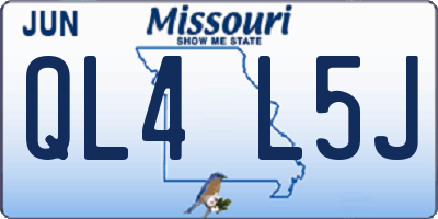 MO license plate QL4L5J