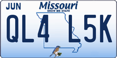 MO license plate QL4L5K