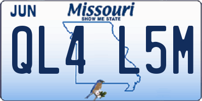 MO license plate QL4L5M
