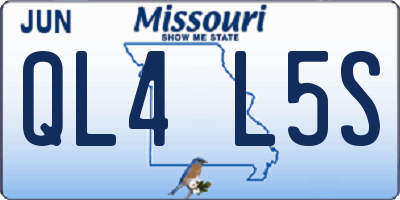 MO license plate QL4L5S