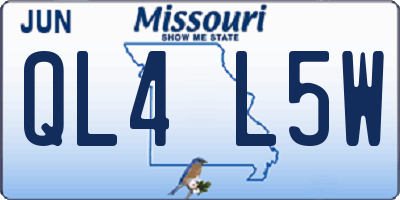 MO license plate QL4L5W