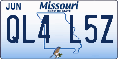 MO license plate QL4L5Z