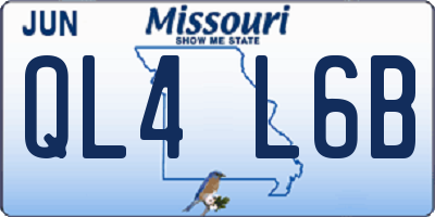 MO license plate QL4L6B