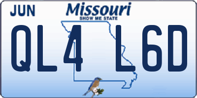 MO license plate QL4L6D