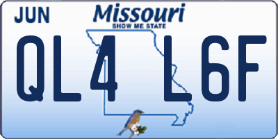 MO license plate QL4L6F