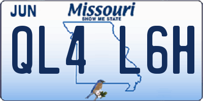 MO license plate QL4L6H
