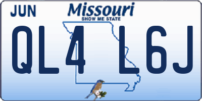 MO license plate QL4L6J