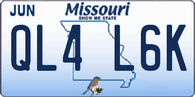 MO license plate QL4L6K