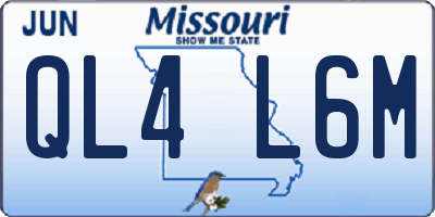 MO license plate QL4L6M