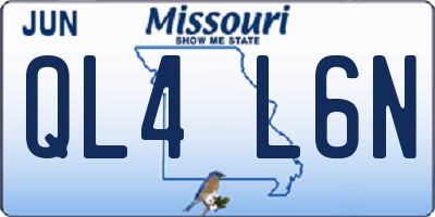MO license plate QL4L6N