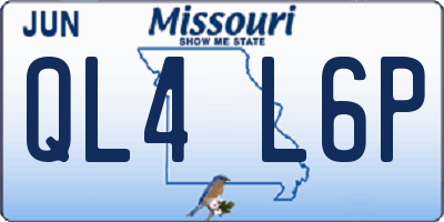 MO license plate QL4L6P