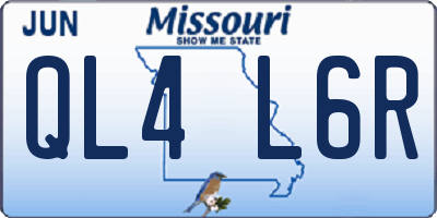 MO license plate QL4L6R