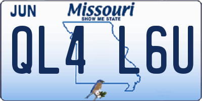 MO license plate QL4L6U