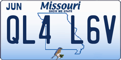 MO license plate QL4L6V
