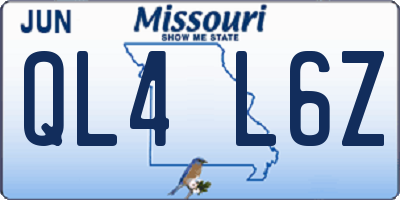 MO license plate QL4L6Z