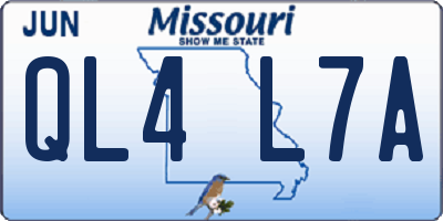MO license plate QL4L7A