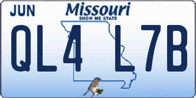 MO license plate QL4L7B