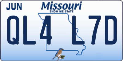 MO license plate QL4L7D