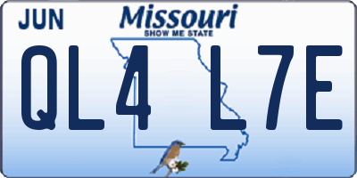 MO license plate QL4L7E