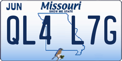 MO license plate QL4L7G