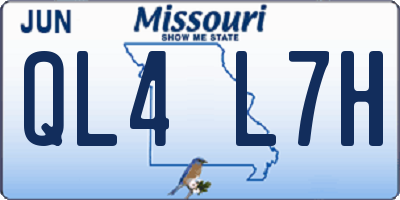 MO license plate QL4L7H