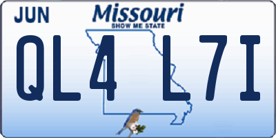 MO license plate QL4L7I