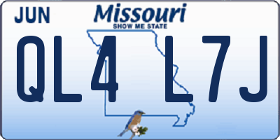 MO license plate QL4L7J