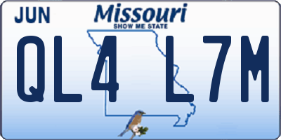 MO license plate QL4L7M
