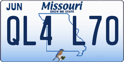MO license plate QL4L7O