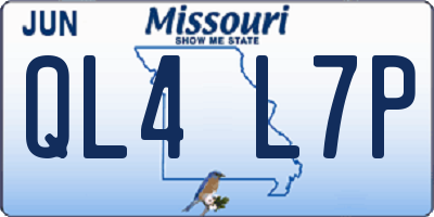 MO license plate QL4L7P
