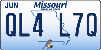 MO license plate QL4L7Q