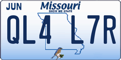 MO license plate QL4L7R