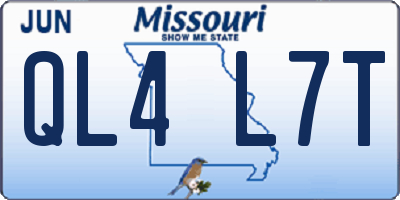 MO license plate QL4L7T