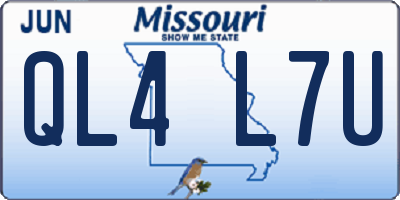 MO license plate QL4L7U