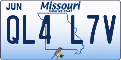 MO license plate QL4L7V