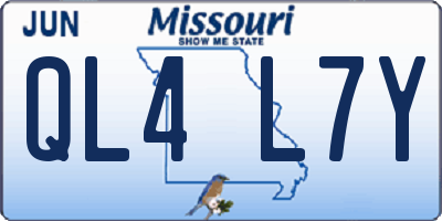 MO license plate QL4L7Y