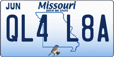 MO license plate QL4L8A