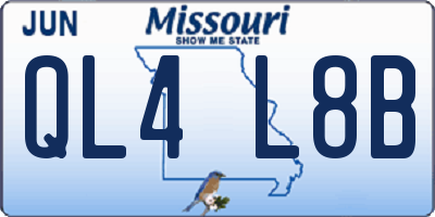 MO license plate QL4L8B