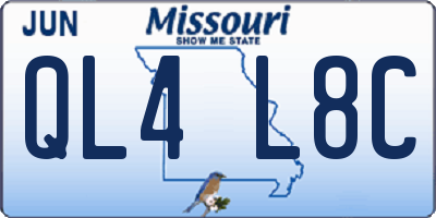 MO license plate QL4L8C