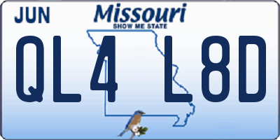 MO license plate QL4L8D