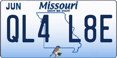 MO license plate QL4L8E