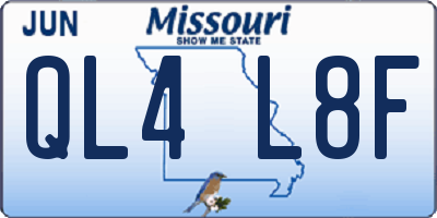 MO license plate QL4L8F