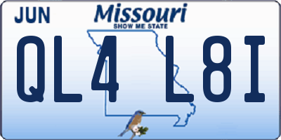MO license plate QL4L8I