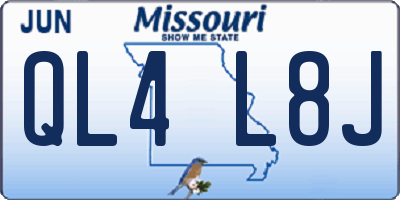 MO license plate QL4L8J